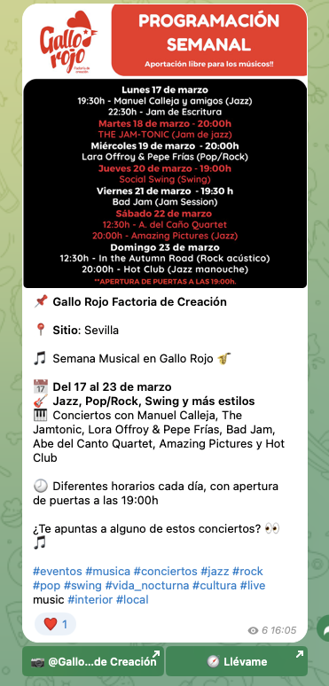 Vista previa de Telegram para Sevilla
